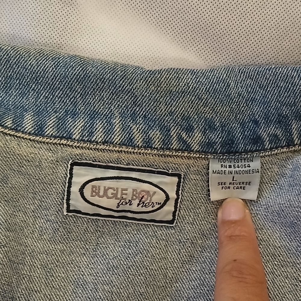 Bugle BOY Medium Wash Jean Jacket size L - Picture 6 of 7